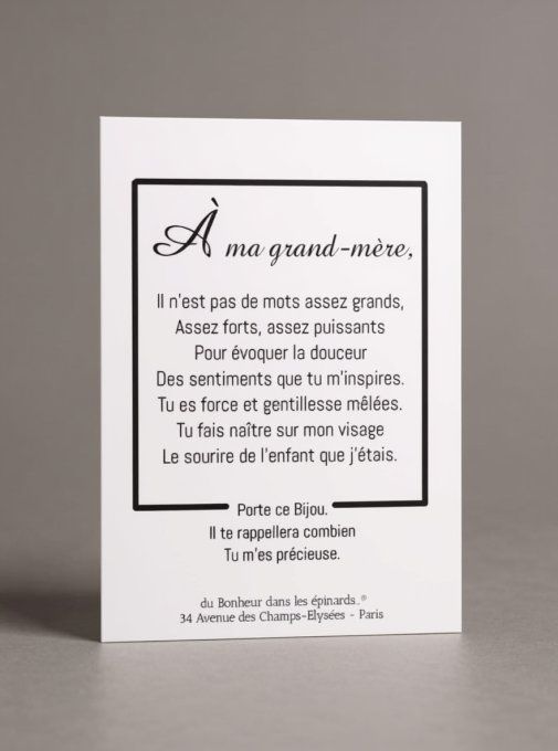 CARTE A MA GRAND-MERE + BRACELET - F43 
