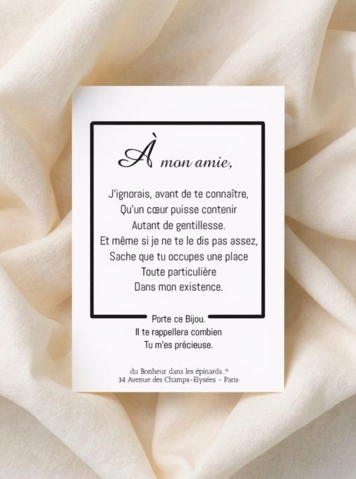 CARTE A MON AMIE + BRACELET STRASS MULTICOLORES - F50