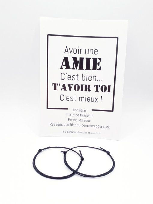 CARTE AVOIR UNE AMIE + 2 BRACELETS PERMANENTS - S01