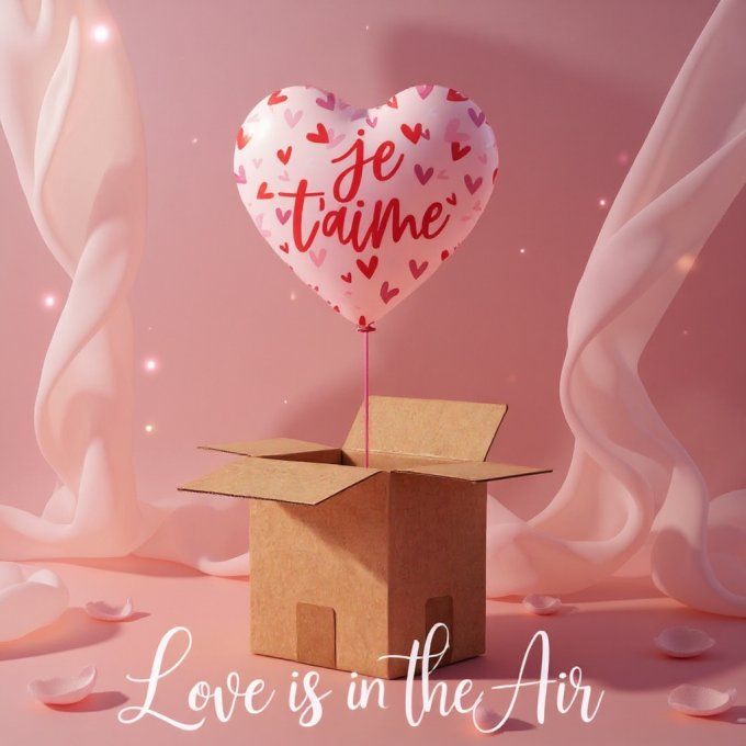 BALLON-BIJOU JE T'AIME + MESSAGE PERSONNALISE - POUR HOMME OU FEMME 
