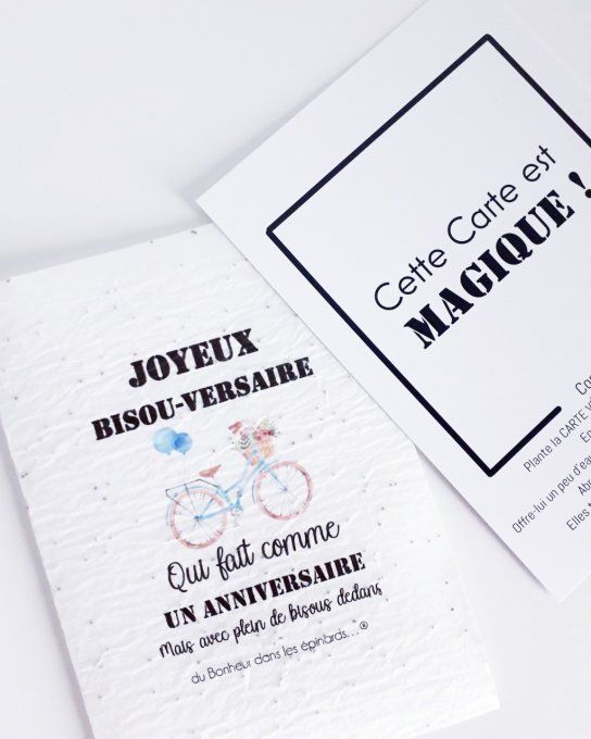 CARTE MAGIQUE A PLANTER - JOYEUX BISOU-VERSAIRE - N05