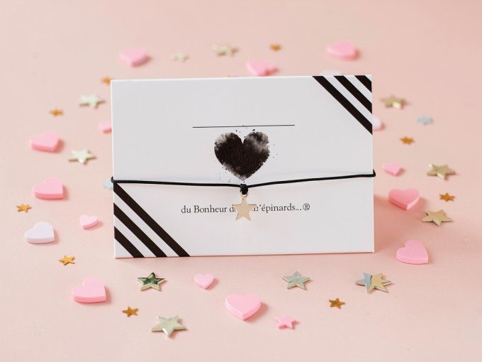 CARTE + LE BRACELET IMPERDABLE - MON ENFANT (de 1 à 10 Bracelets) - D13 - coeur ou étoile