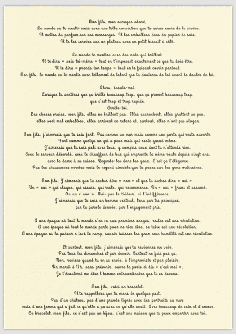 COFFRET LETTRE A MON FILS
