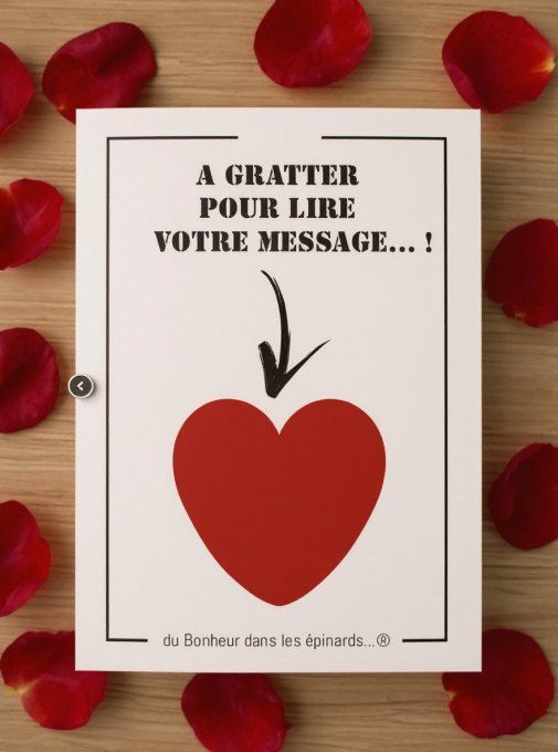 CARTE A GRATTER PERSONNALISEE COEUR - coloris au choix