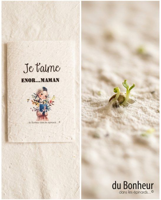 CARTE MAGIQUE A PLANTER - MAMAN - MESSAGE AU CHOIX - 