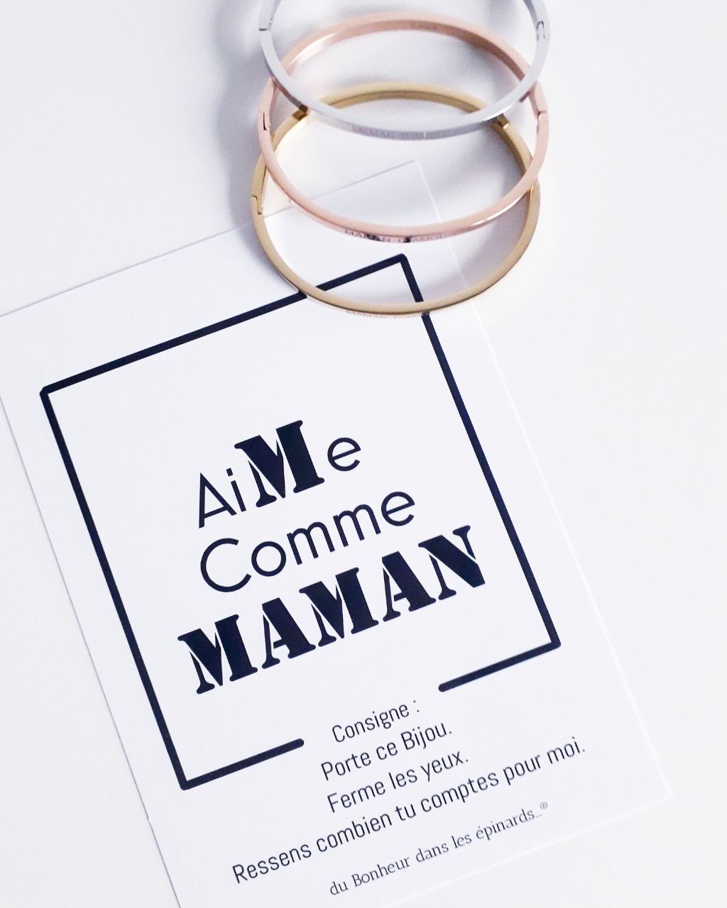 CARTE AIME COMME MAMAN + BRACELET gravé MAMAN D'AMOUR - F28
