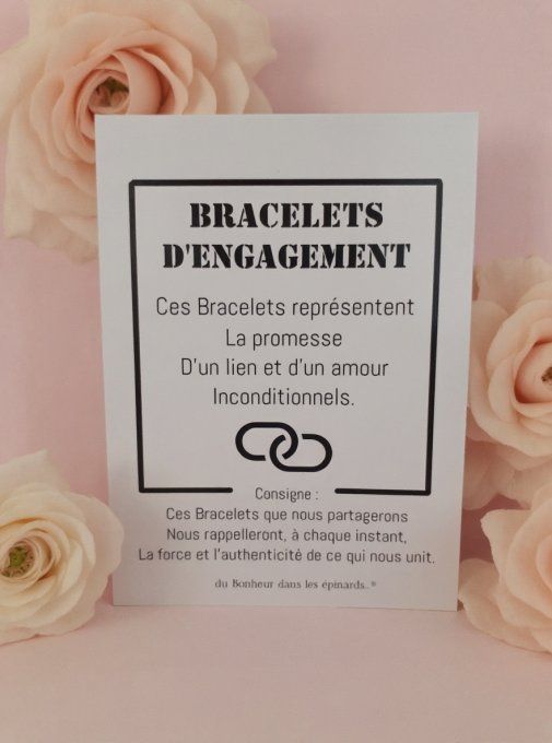 CARTE + 2 BRACELETS D'ENGAGEMENT - R60