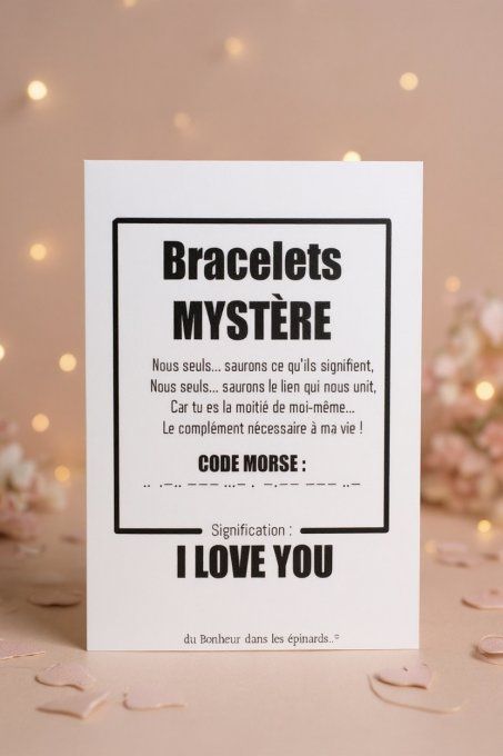 CARTE I LOVE YOU + 2 BRACELETS MORSE - R24