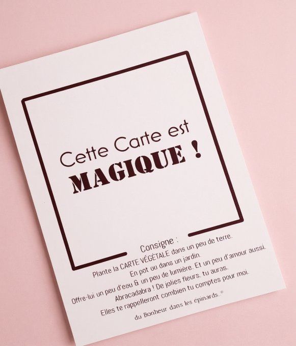 CARTE MAGIQUE A PLANTER - TU ME FEVRIER LE COEUR- N26