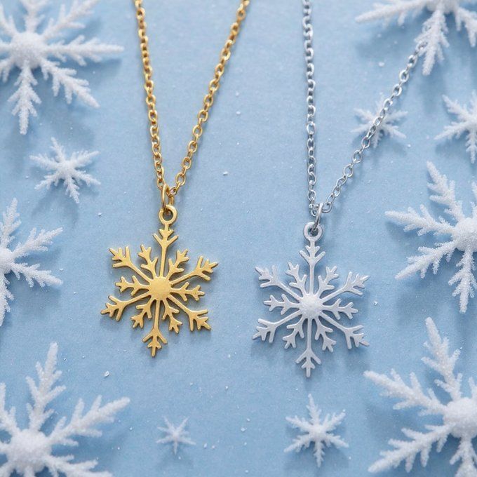 CARTE AMITIE EN HIVER + COLLIER FLOCON - S26