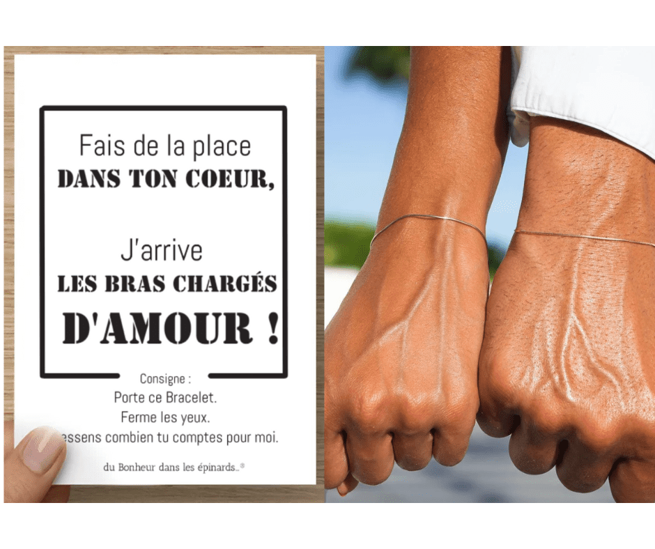 CARTE + 2 BRACELETS - FAIS DE LA PLACE DANS TON COEUR - R51