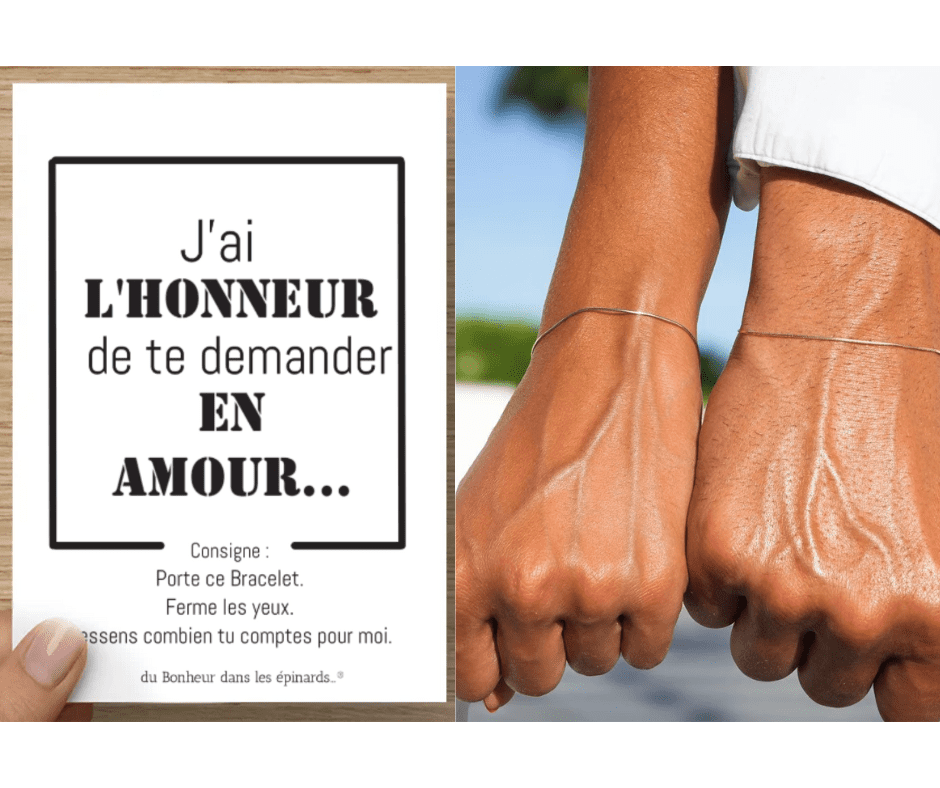 CARTE + 2 BRACELETS - J'AI L'HONNEUR - R30