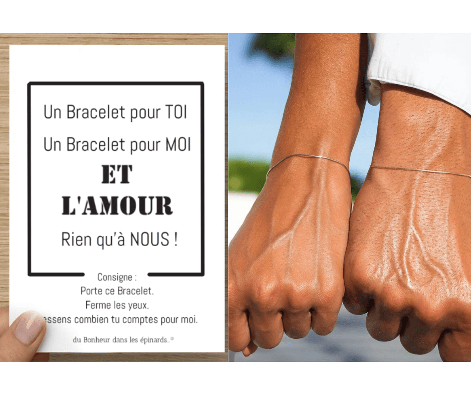 CARTE + 2 BRACELETS - UN BRACELET POUR TOI UN BRACELET POUR MOI - R15