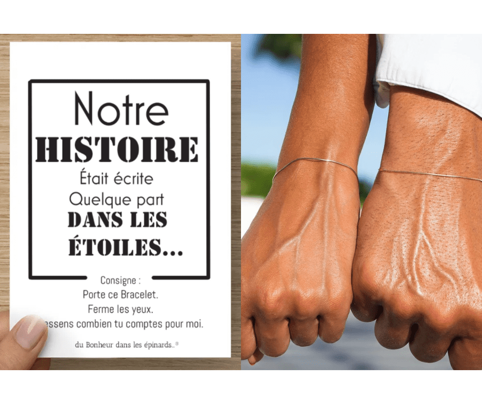 CARTE + 2 BRACELETS - NOTRE HISTOIRE - R48