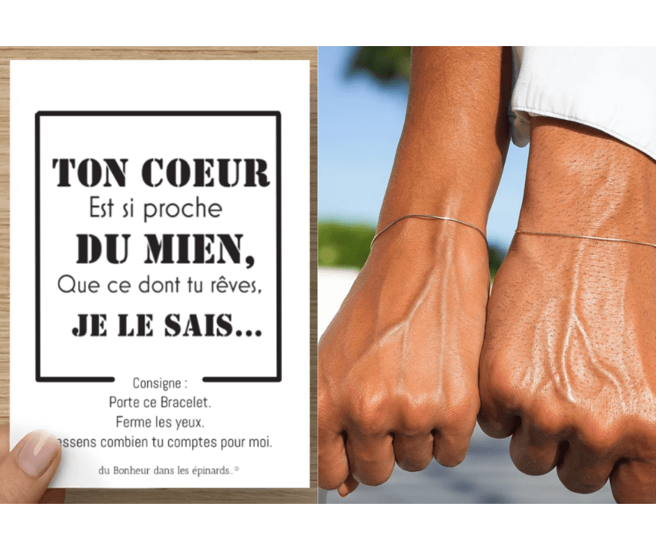 CARTE + 2 BRACELETS - TON COEUR EST SI PROCHE - R52