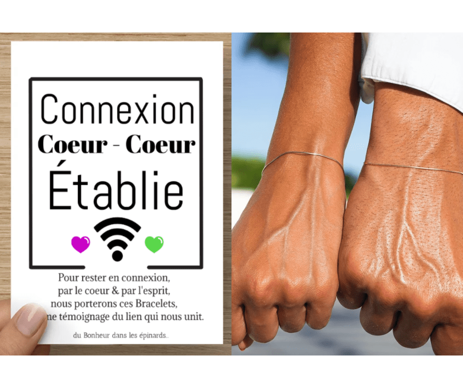 CARTE + 2 BRACELETS - CONNEXION COEUR-COEUR