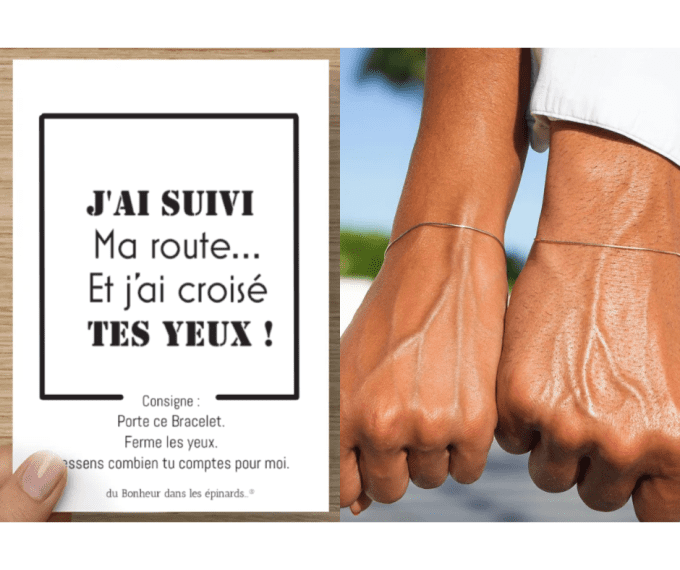 CARTE + 2 BRACELETS - J'AI SUIVI MA ROUTE - R08