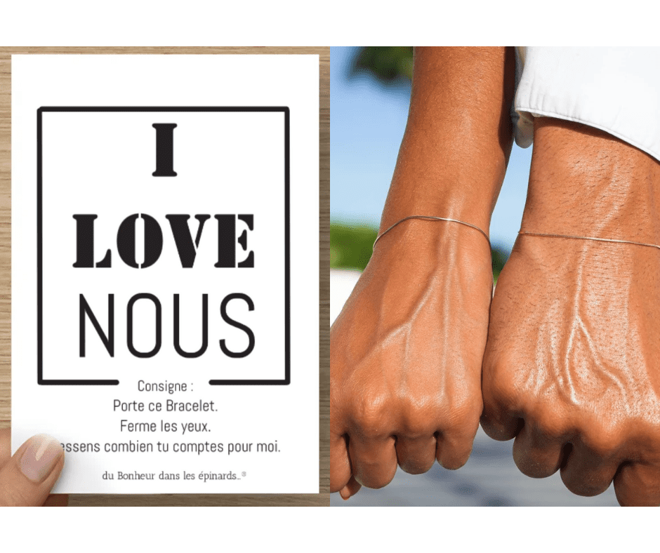CARTE + 2 BRACELETS - I LOVE NOUS - R12