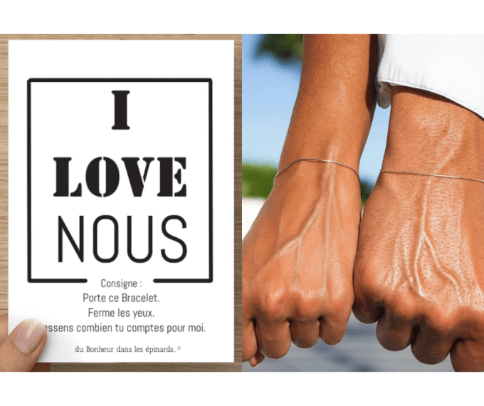 CARTE + 2 BRACELETS - I LOVE NOUS - R12