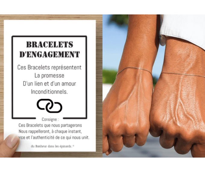 CARTE + 2 BRACELETS D'ENGAGEMENT - R60