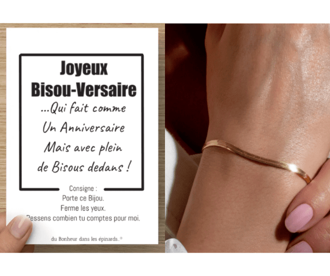 CARTE BISOU VERSAIRE + BRACELET SERPENTINE - FEMME - A04