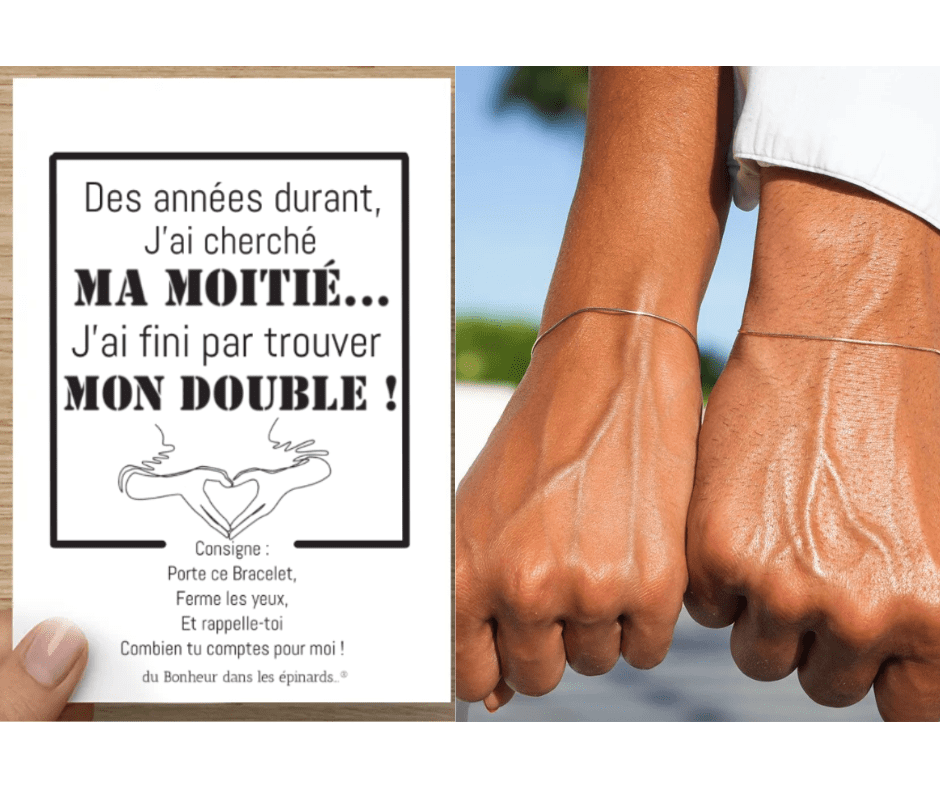 CARTE + 2 BRACELETS - MOITIE DOUBLE - R42