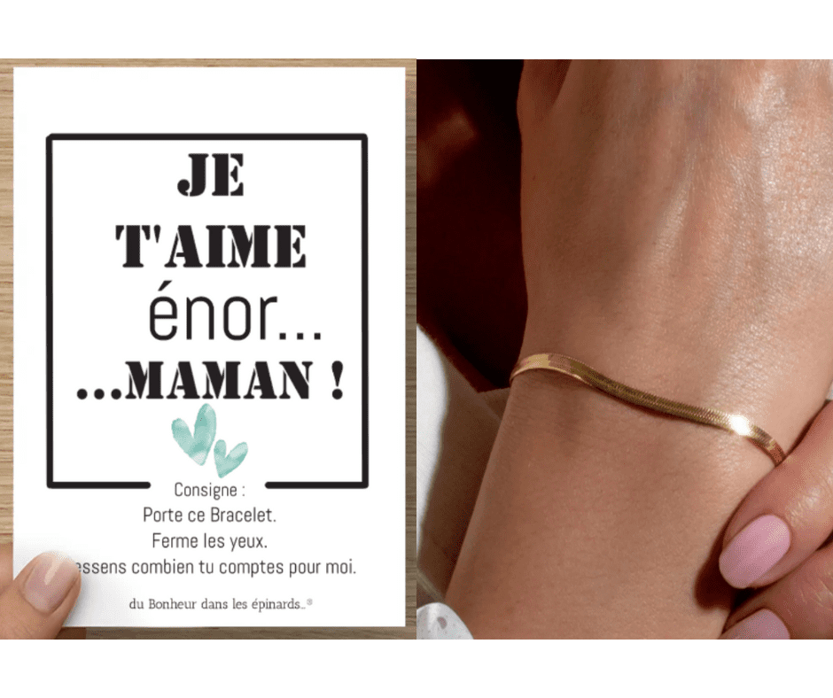 CARTE ENOR MAMAN + 1 BRACELET SERPENTINE- F05 