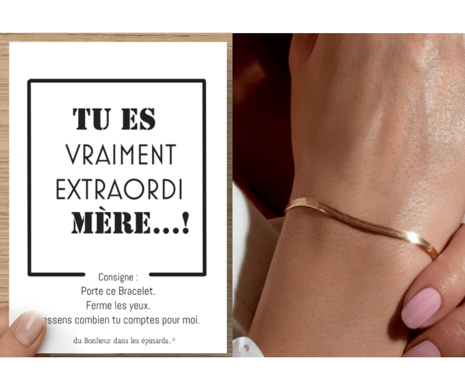 CARTE EXTRAORDI MERE + 1 BRACELET SERPENTINE - F07 