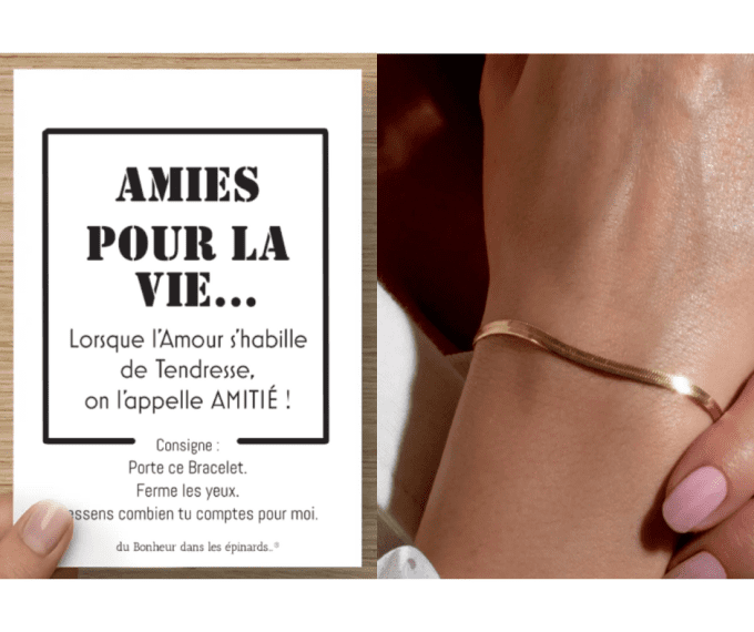 CARTE AMIES POUR LA VIE + BRACELET SERPENTINE - S05