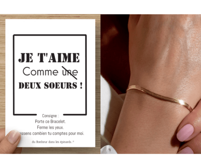 CARTE COMME DEUX SOEURS + BRACELET SERPENTINE - S19