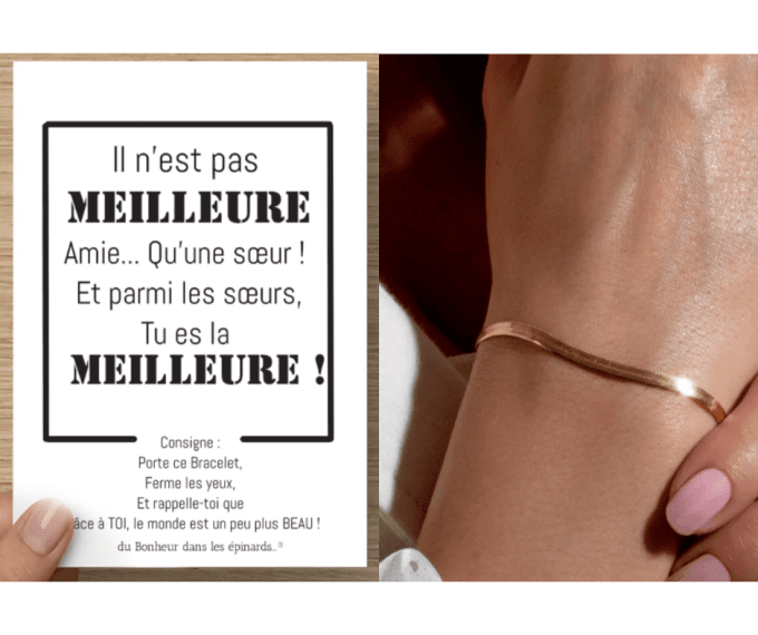 CARTE IL N'EST PAS MEILLEURE AMIE + BRACELET SERPENTINE - F09