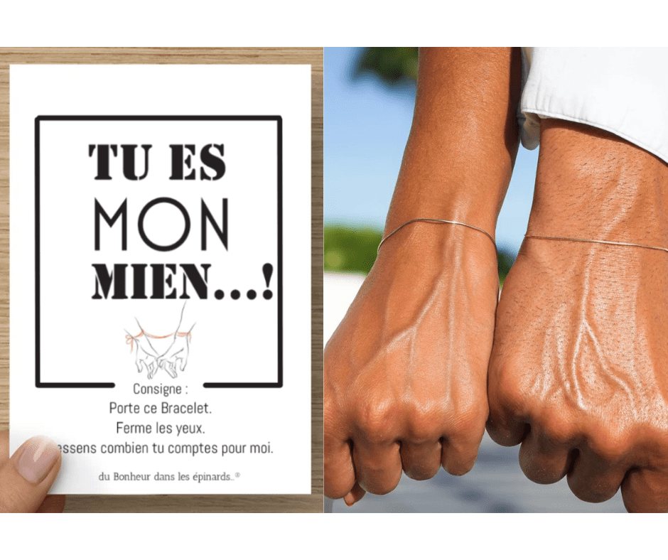 CARTE + 2 BRACELETS - TU ES MON MIEN - R03