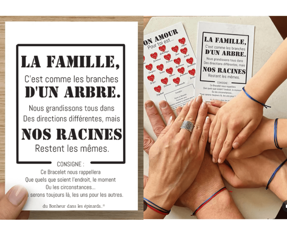 CARTE LA FAMILLE  + 2 à 12 BRACELETS - F36