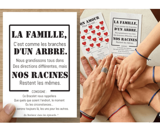 CARTE LA FAMILLE  + 2 à 12 BRACELETS - F36
