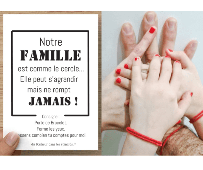 CARTE NOTRE FAMILLE  + 2 à 12 BRACELETS - F01