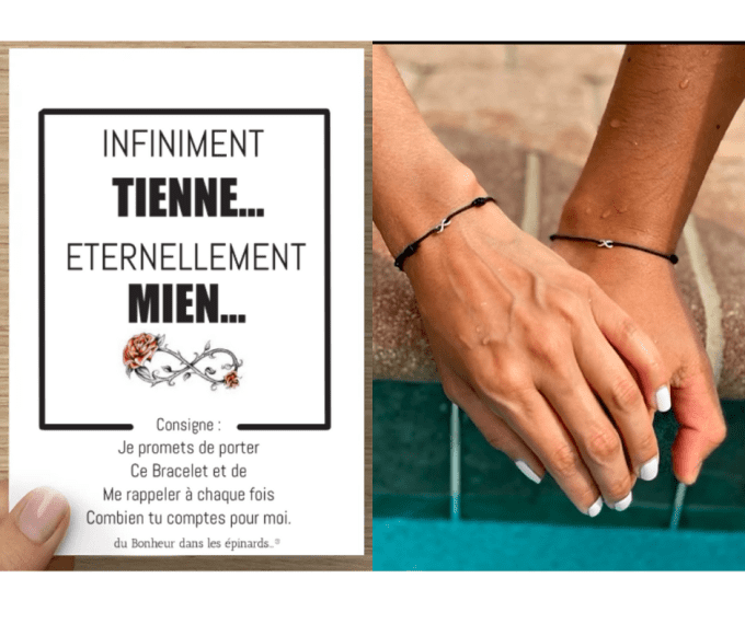 CARTE INFINIMENT TIENNE+ 2 BRACELETS INFINI - R28