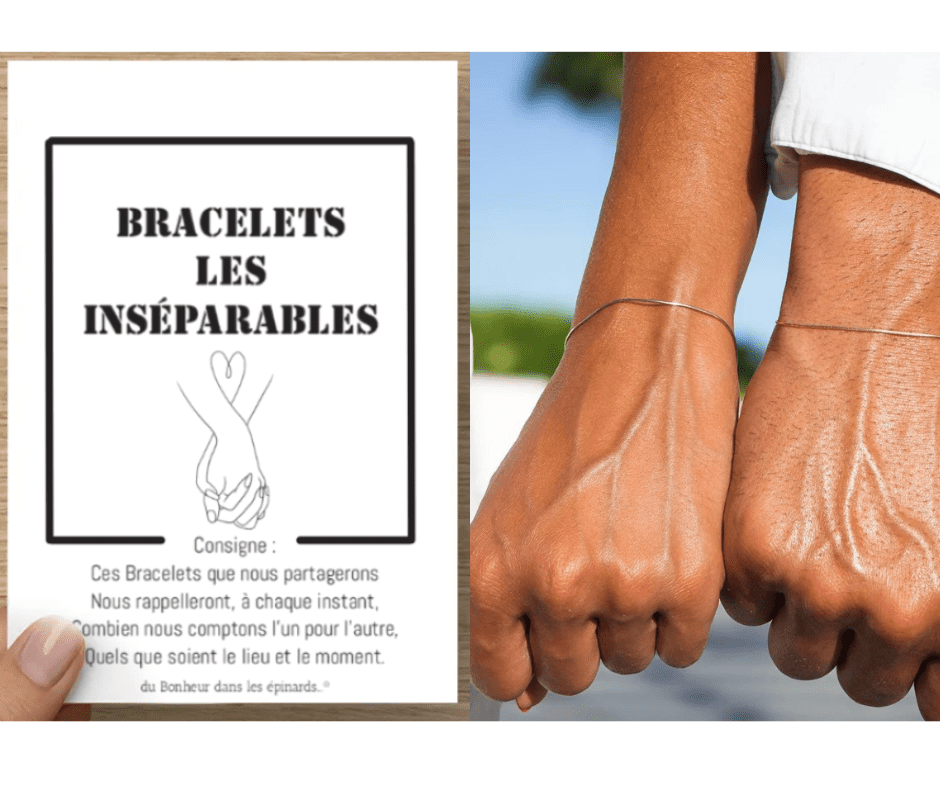 CARTE + 2 BRACELETS LES INSEPARABLES - R59