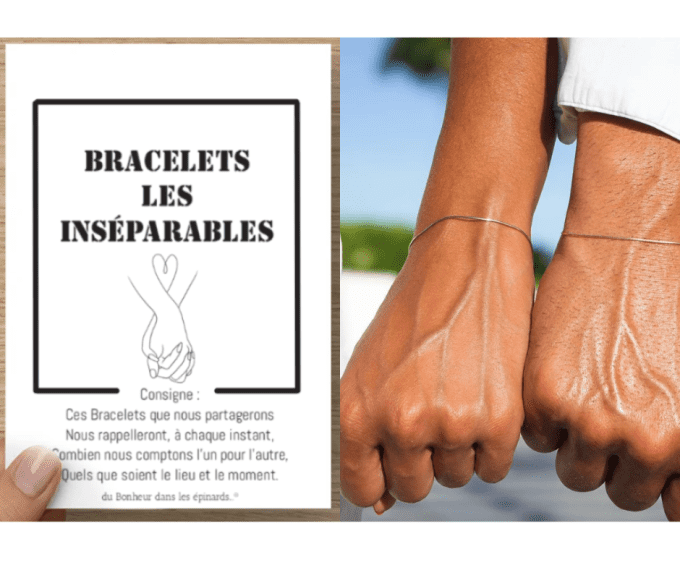 CARTE + 2 BRACELETS LES INSEPARABLES - R59