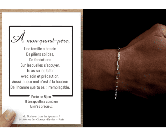 CARTE A MON GRAND-PERE + BRACELET - F42