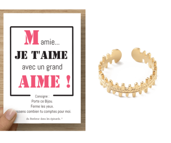 CARTE AVEC UN GRAND AIME + BAGUE  - F14