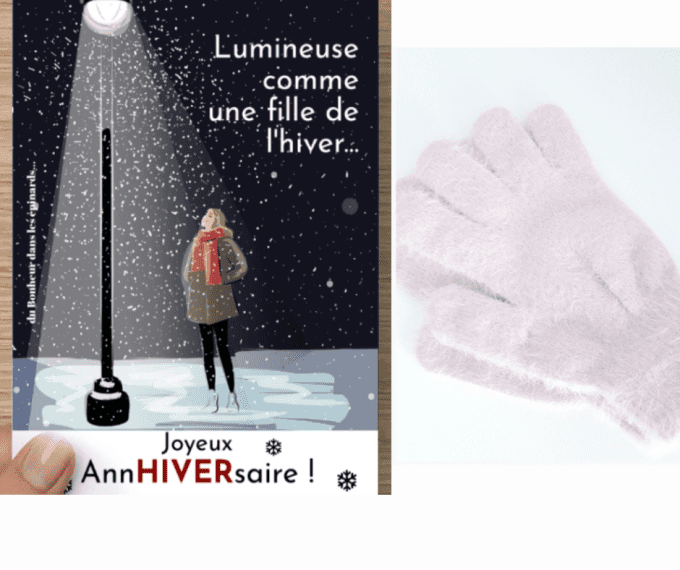 CARTE ANNHIVERSAIRE + GANTS - A12