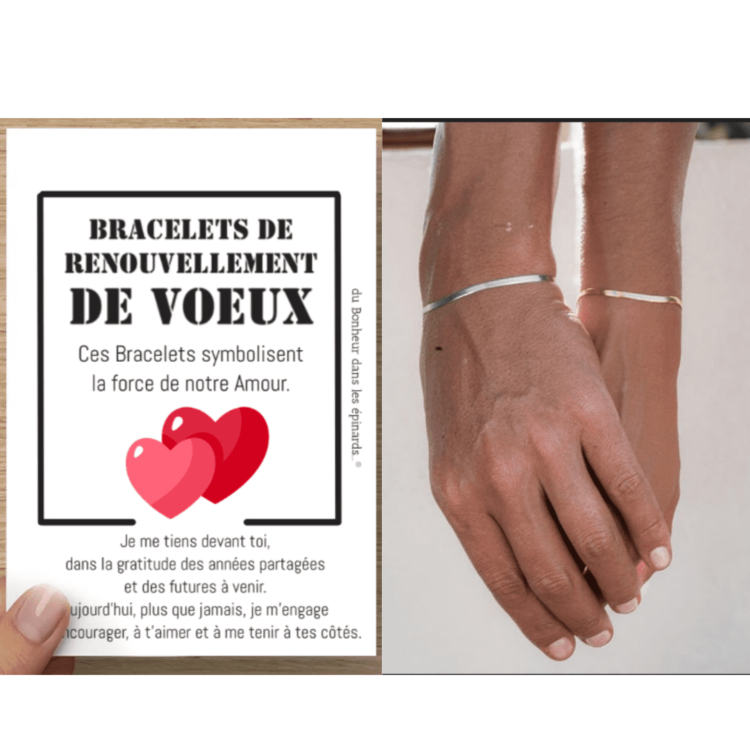 CARTE RENOUVELLEMENT DE VOEUX + 2 BRACELETS DE VOEUX - R68