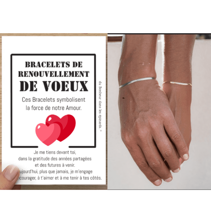 CARTE RENOUVELLEMENT DE VOEUX + 2 BRACELETS DE VOEUX - R68