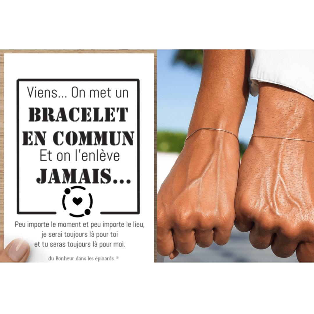 CARTE + 2 BRACELETS - VIENS ON MET UN BRACELET EN COMMUN - R68