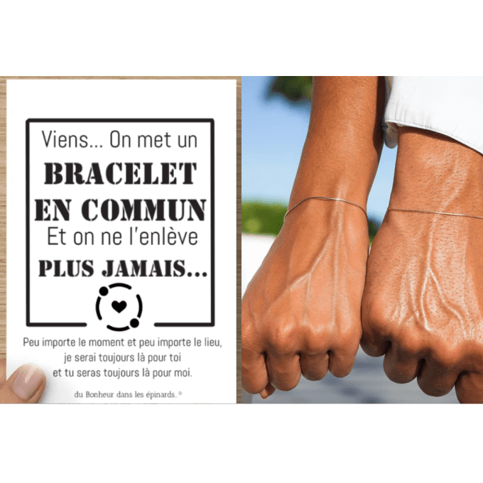 CARTE + 2 BRACELETS - VIENS ON MET UN BRACELET EN COMMUN - R68