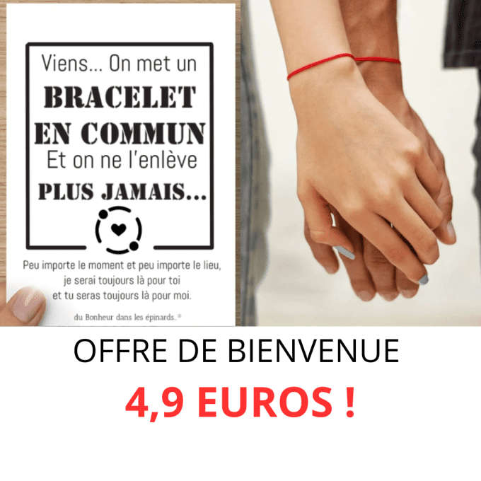 CARTE VIENS ON MET UN BRACELET EN COMMUN + 2 BRACELETS - R68