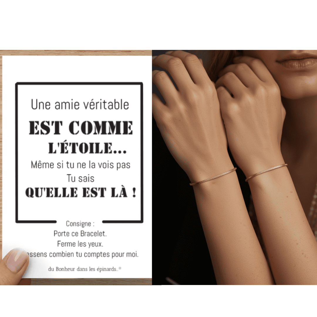 CARTE UNE AMIE VERITABLE + 2 BRACELETS SERPENTINES - S02
