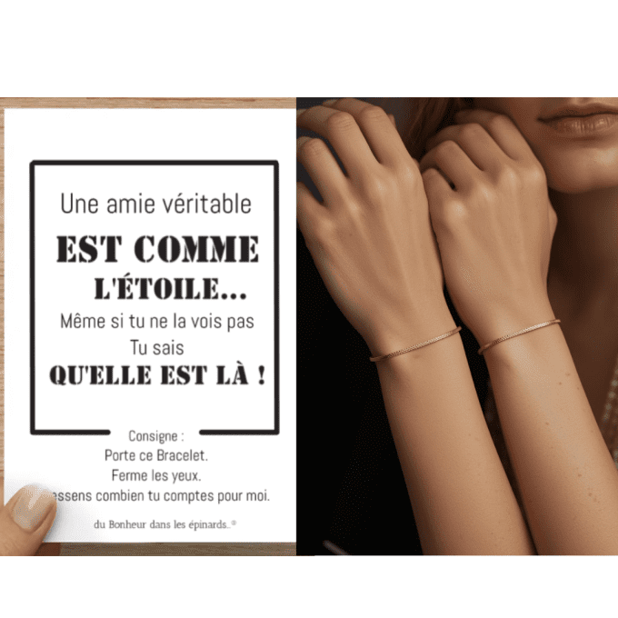 CARTE UNE AMIE VERITABLE + 2 BRACELETS SERPENTINES - S02