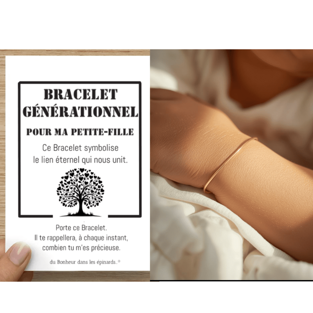 CARTE POUR MA PETITE-FILLE + BRACELET GENERATIONNEL (de 1 à 10 Bracelets) - D19 
