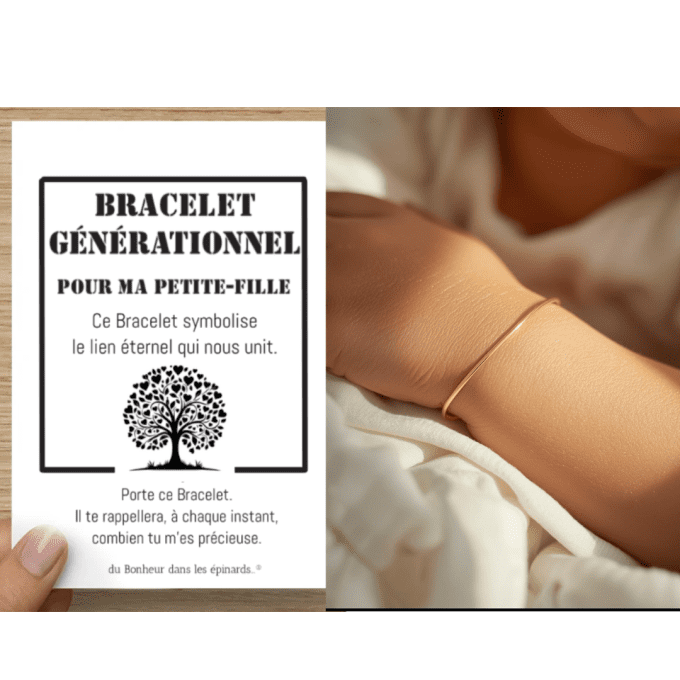 CARTE POUR MA PETITE-FILLE + BRACELET GENERATIONNEL (de 1 à 10 Bracelets) - D19